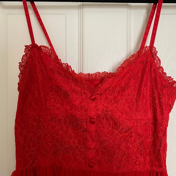 bright red sleeveless mini dress - Picture 3 of 4